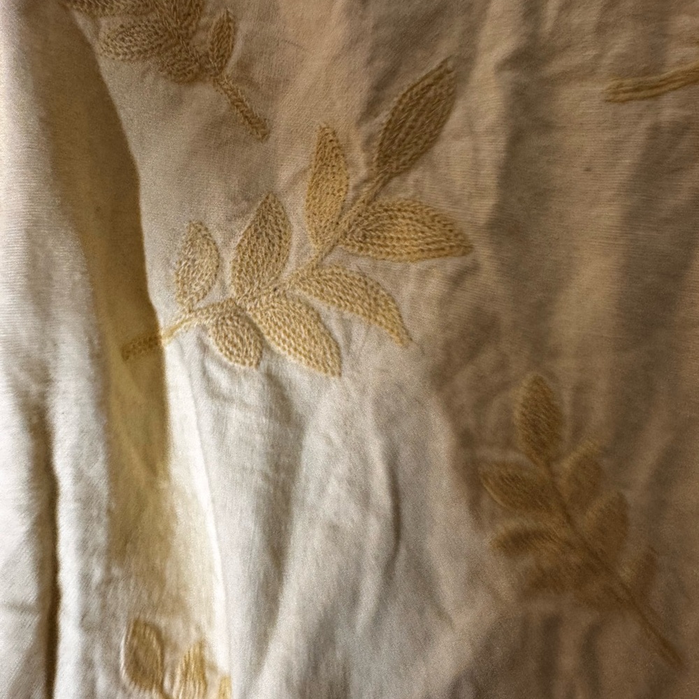 Embroidered yellow Fabric - Picture 3 of 5